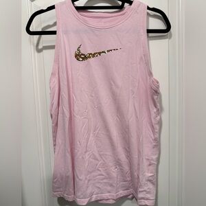 Nike Light Pink Floral Swoosh Tank Top - Women’s Size Medium